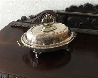 silver plate serving (three part dish $35