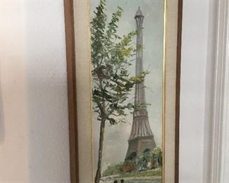 Eiffel Tower oil painting – non-listed artist – $65 larger