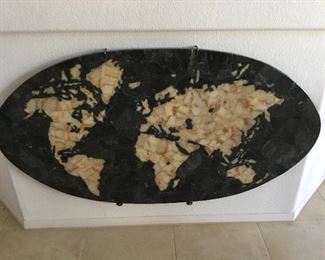marble insert tabletop approximately 50" x 28" unique and gorgeous – price $200