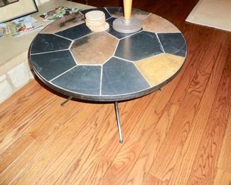 Slate top & iron coffee table