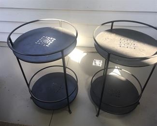 2 matching iron tables