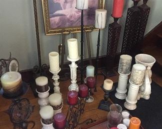 Candles and holders of all sizes 