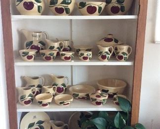A very large collection of Watts pottery. Many are advertising pieces
