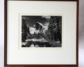 Black & White Framed Photo Print - Mountain Lake Landscape