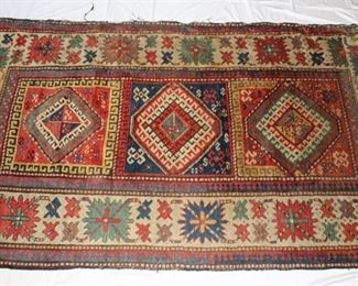 Native American Rug - Red & blue design, appears very old