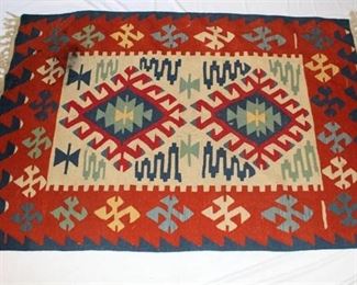 Native American Rug - rust and blue colored