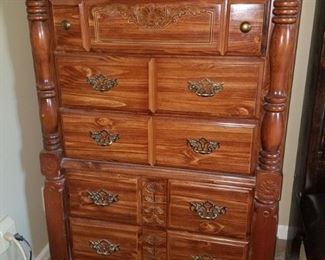 Tall wood dresser