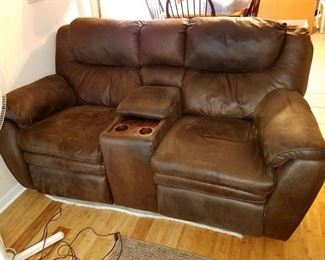 Leather double recliner