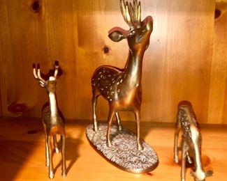 collection of brass deer