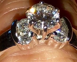 Estate diamond ring set in white gold with appraisal 