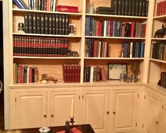 collection of antique books and vintage novels