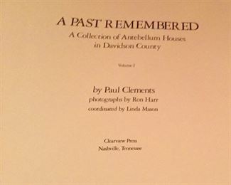 Nashville’s “A PAST REMEMBERED” by Paul Clements.  Volume one is signed by Paul Clements. Volume II has damage to a corner 