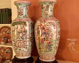 Pair of Asian Imari vases