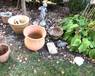 Garden pots and statues  