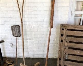 Wooden tools and household items from earlier times