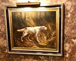 Jim Hutt signed oil on canvas of English Pointer