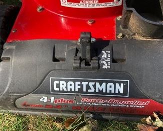 Craftsman leaf vacuum with mulching capability.  Close up of lower front.  
