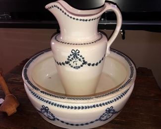 19th century German pitcher and bowl. 