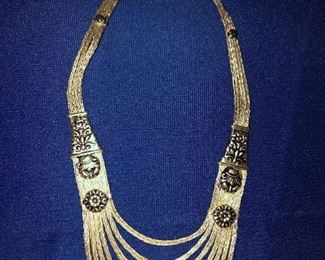 Sterling silver unmarked handcrafted designer necklace
