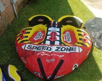 Speed Zone boat towable raft - This item is available for pre-sale at $75.00 Needs new plug, damage free.