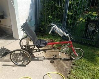 Sun recumbent trike - bicycle bike. Clean, GENTLY used, and it shows. Not many miles on this one! Bike is available for pre-sale - priced at $400.00