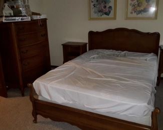 French provincial bed and nightstands