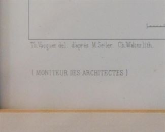 Framed Architecture Elevation Prints, France / French - Le Moniteur des Architectes