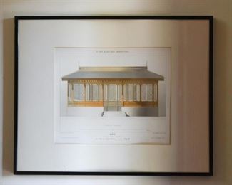 Framed Architecture Elevation Prints, France / French - Le Moniteur des Architectes
