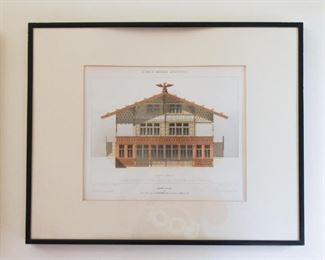 Framed Architecture Elevation Prints, France / French - Le Moniteur des Architectes