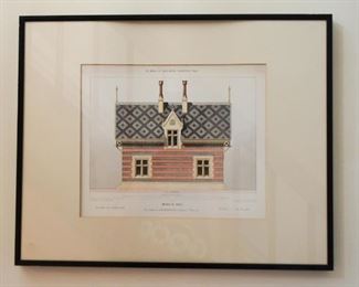 Framed Architecture Elevation Prints, France / French - Le Moniteur des Architectes
