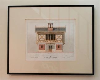 Framed Architecture Elevation Prints, France / French - Le Moniteur des Architectes
