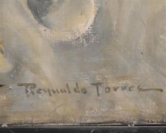 Framed Original Artwork / Oil Painting, Signed Reynaldo Torres, Listed Artist