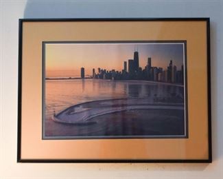Framed Art Photo / Photograph - Chicago Sunset