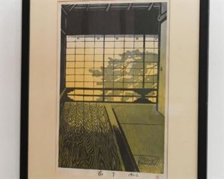 Framed Japanese Woodblock Print, 1962, Shiro Kasamatsu, 176/200