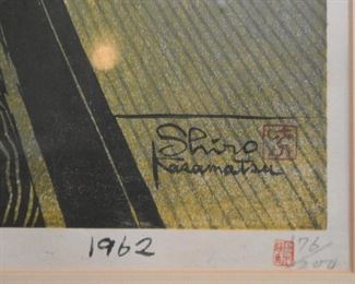 Framed Japanese Woodblock Print, 1962, Shiro Kasamatsu, 176/200