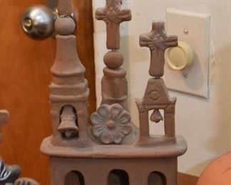 Mexican Folk Art Clay Pottery Churches