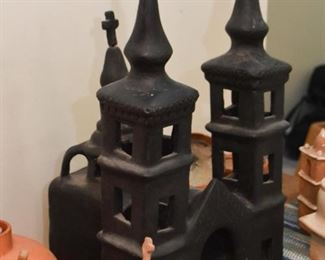 Mexican Folk Art Clay Pottery Churches