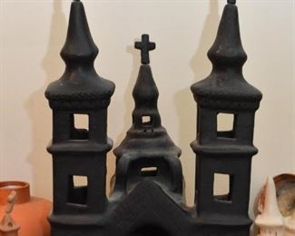 Mexican Folk Art Clay Pottery Churches