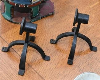 Arts & Crafts Iron Candle Holders / Wall Sconces