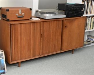 Mid Century Modern Credenza with Tambour Doors