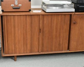 Mid Century Modern Credenza with Tambour Doors