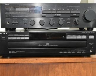 Yamaha Receiver, Sony 5-Disc CD Player