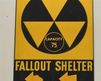 Metal Fallout Shelter Sign