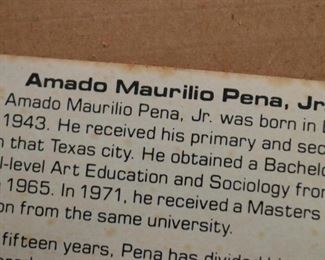 Framed Woodblock Print by Amado Maurilio Pena, Jr.