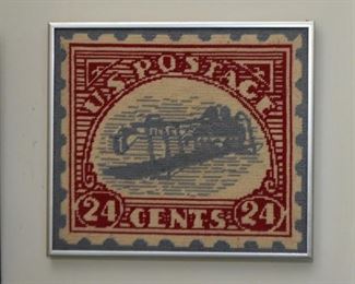 Framed Postage Stamp Needlepoint