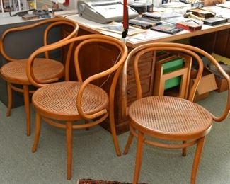 Vintage Bentwood / Cane Seat Chairs (Set of 3)