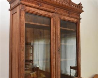 Antique Victorian / Eastlake Roll-Top Secretary with Display Hutch