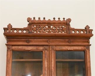 Antique Victorian / Eastlake Roll-Top Secretary with Display Hutch
