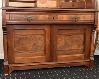 Antique Victorian / Eastlake Roll-Top Secretary with Display Hutch