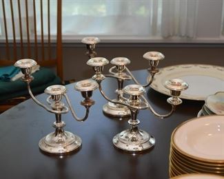 Silver Plate Candlesticks / Candelabras (Set of 3)